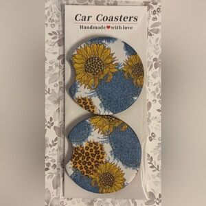 Sublimated neoprene car coaster set